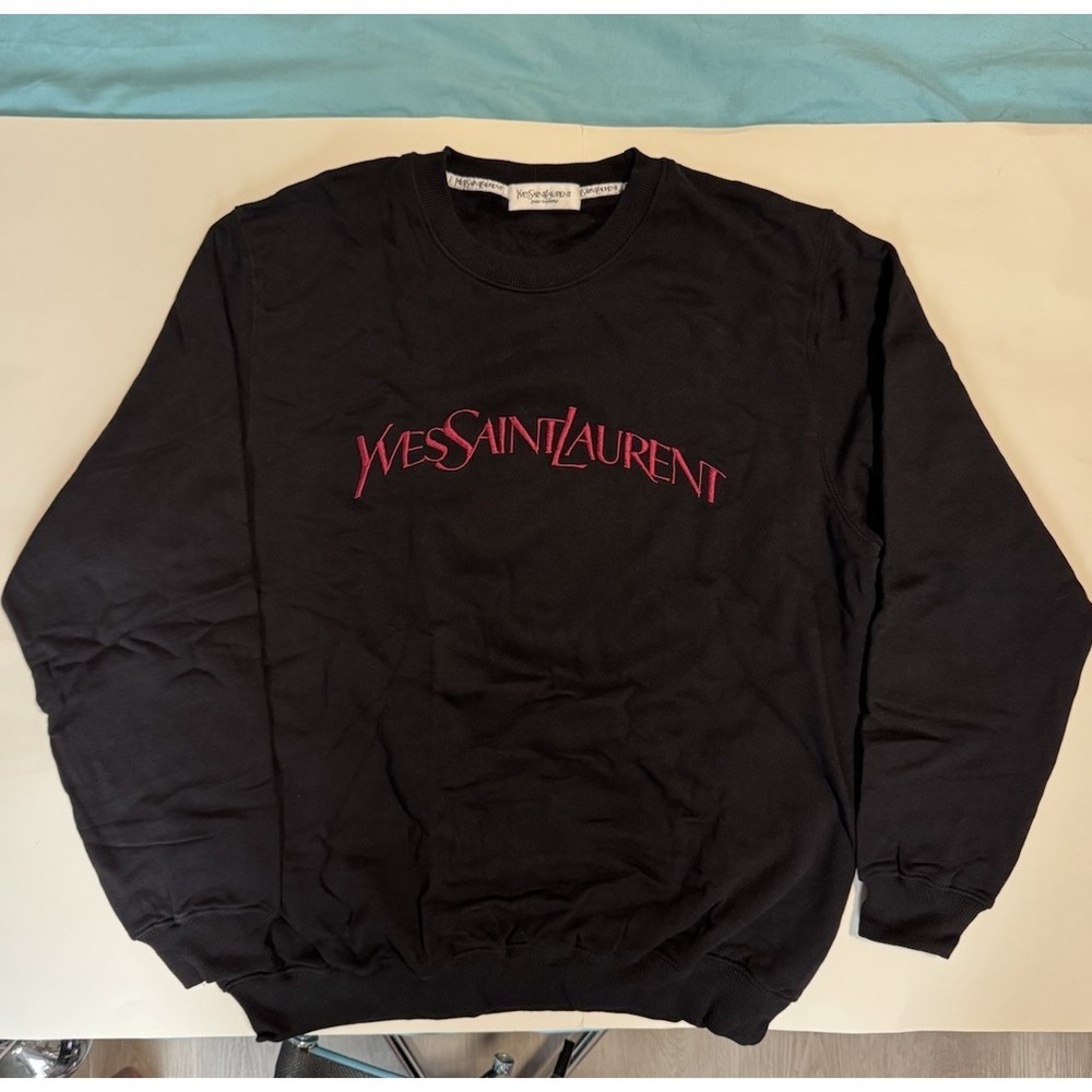 Yves Saint Laurent Sweatshirt Men's Size Medium Black